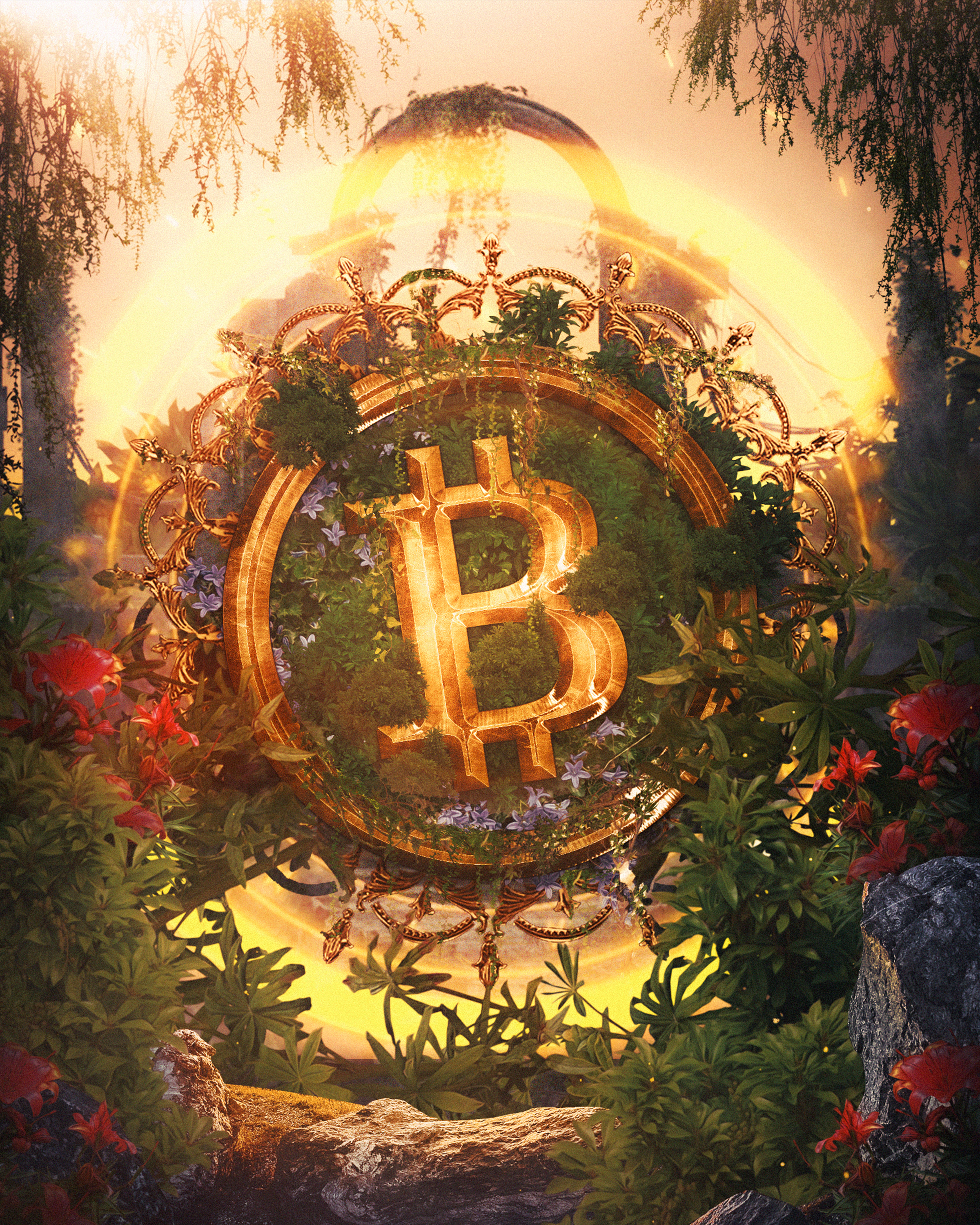 Crypto Poster Satoshi Nakamoto's Utopia Bitcoin BTC Themed